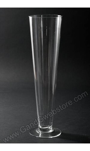 4.25" X 4.25" X 15.75" FLUTED GLASS VASE CLEAR