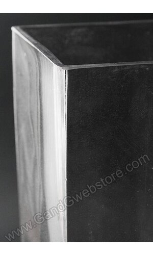 4.75" X 6" X 15.5" TAPERED SQUARE VASE CLEAR