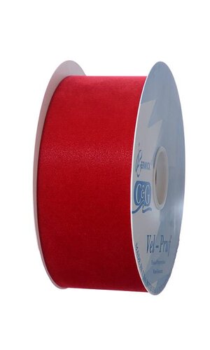 2.5" X 25YDS VEL-PRUF RIBBON HOLIDAY RED