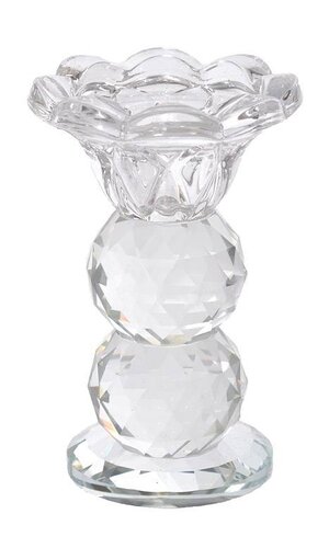 4" Crystal Sigle Lite Candle Holder Clear