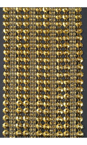 4.5" X 10YDS SEQUIN/DIAMOND WRAP GOLD
