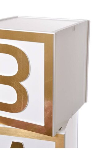 15.5" Baby Wooden Block Letters - Stack of 4 White
