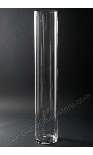 5" X 28" CYLINDER GLASS VASE CLEAR CS/4
