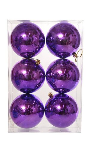 100mm Shiny Plastic Ball Purple Bx/6