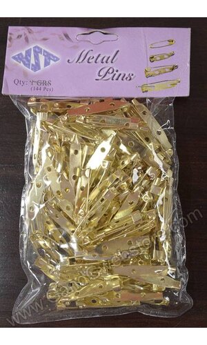 1.25" FLAT BACK SAFETY PIN GOLD PKG/144