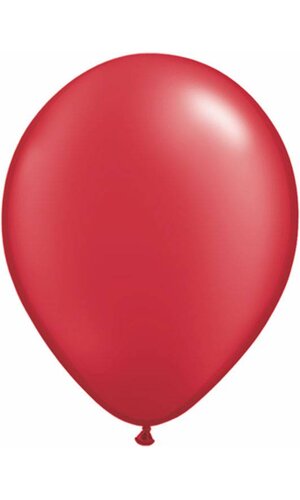 5" ROUND LATEX BALLOON PEARL RUBY RED PKG/100