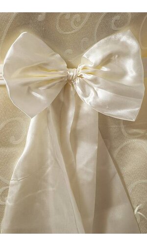8" x 24" CHAIR BOW (PK10)(IVORY)