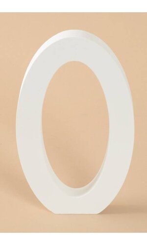 8" WOODEN NUMBER 0 WHITE