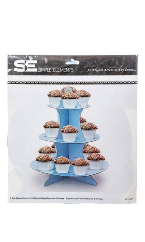 11.75" X 14" CAKE STAND 3 TIER BLUE