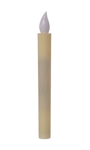 8.75" LED FLICKERING TAPER CANDLE IVORY PKG/6