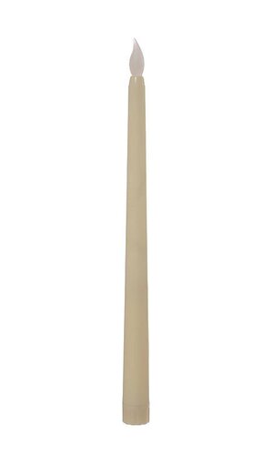 11" LED FLICKERING TAPER CANDLE IVORY PKG/6