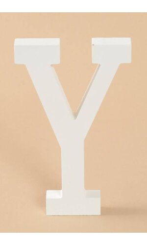 8" WOODEN LETTER Y WHITE