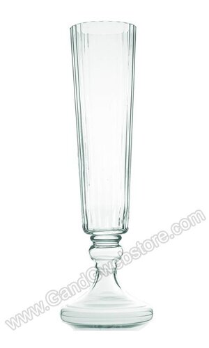 10.5" X 32.5" GLASS BESPOKE VASE CLEAR