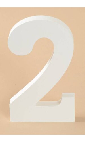 8" WOODEN NUMBER 2 WHITE