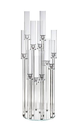 11-LITE GLASS CANDLE HOLDER STAND CLEAR