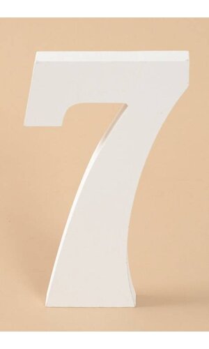 8" WOODEN NUMBER 7 WHITE
