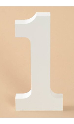 8" WOODEN NUMBER 1 WHITE