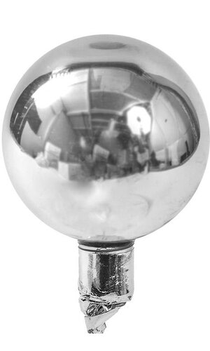 40MM GLOSS GLASS BALL (SILVER)(4 DOZEN)