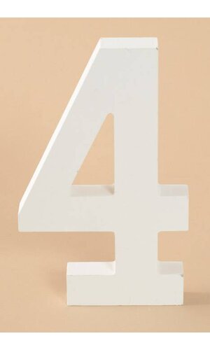 8" WOODEN NUMBER 4 WHITE