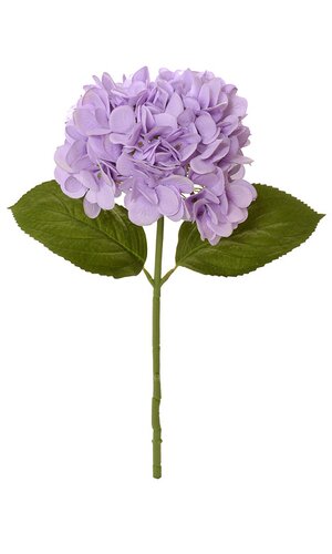 19" Hydrangea - 7" Bloom W/2 Leaves - Lavender