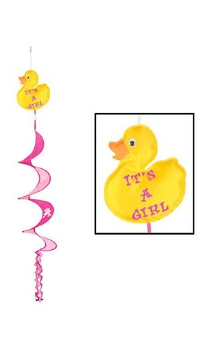 42" DUCKY GIRL WIND SPINNER PINK/YELLOW