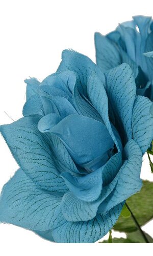 16" Printing Rose Bush Turquoise