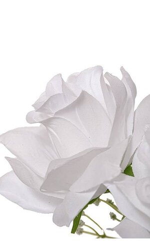 16" Printing Rose Bush White