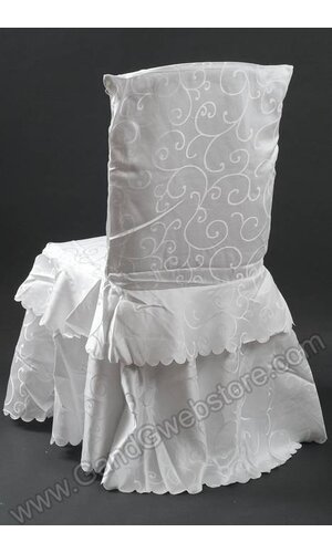 36" EMBOSSED CHAIR COVER WHITE