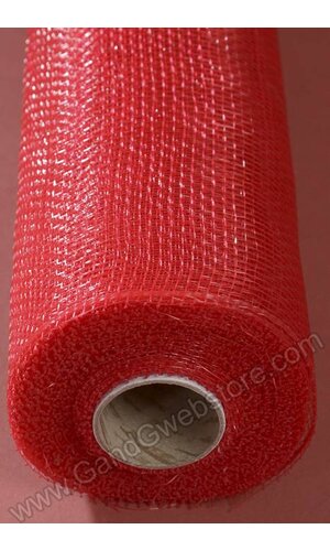 21" X 10YDS DECORATIVE POLY MESH ROLL RED