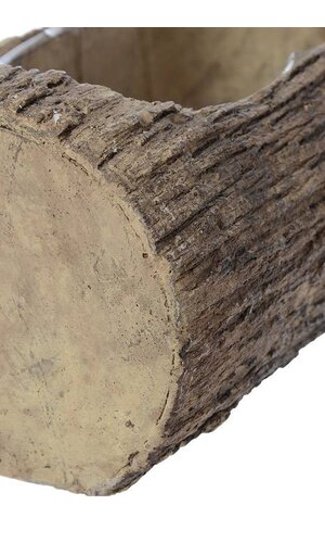 8" X 4.5" RECTANGLE TREE LOG DESIGN CEMENT NATURAL