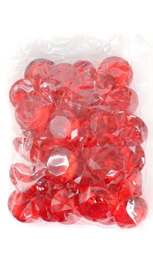 40MM ACRYLIC DIAMOND RED PKG/1LB