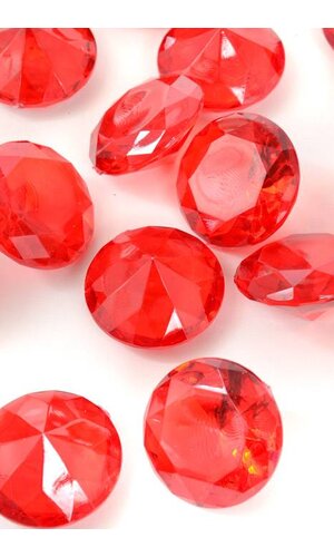 40MM ACRYLIC DIAMOND RED PKG/1LB