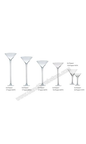 10.5" X 28" MARTINI GLASS VASE CLEAR CS/4