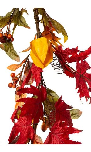 5 FT MAPLE BERRY GARLAND FALL COLORS
