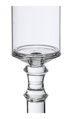 24" CRYSTAL CANDLE HOLDER W/GLASS CLEAR
