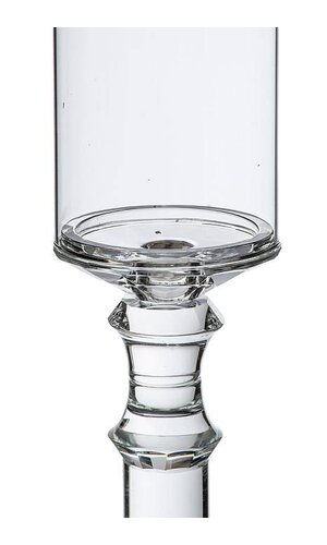 28" CRYSTAL CANDLE HOLDER W/GLASS CLEAR
