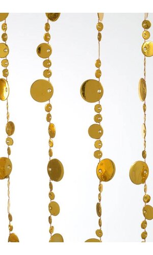 31" X 69" PVC CIRCLES CURTAIN GOLD