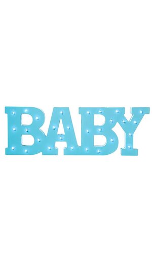 17" WOODEN LED MARQUEE "BABY" BLUE