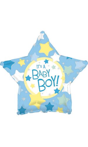18" STAR FOIL BALLOON IT'S A BOY BLUE PKG/10