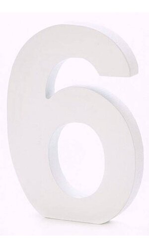 6" WOODEN NUMBER 6 WHITE