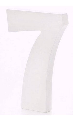 6" WOODEN NUMBER 7 WHITE