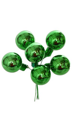30mm Gloss Glass Ball Ornament Green Pkg/72