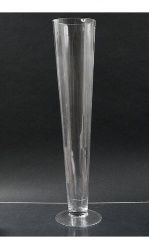 5" X 24" GLASS FLUTED VASE CLEAR