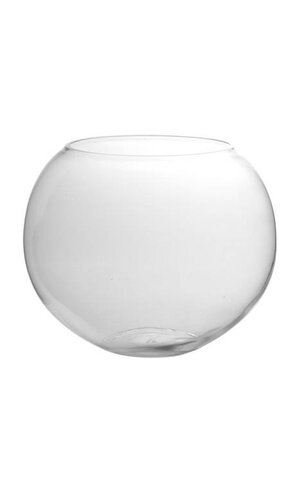 11.50" BUBBLE BALL GLASS VASE CLEAR