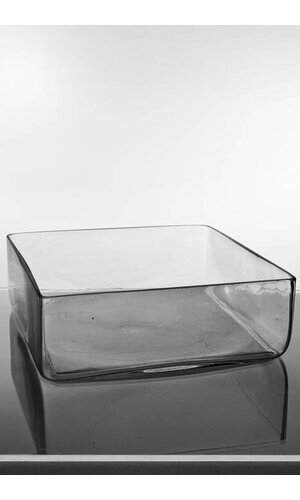 12" X 12" X 4" SQUARE VASE CLEAR