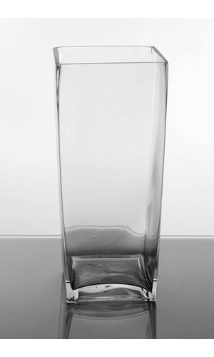 5" X 6" X 14" TAPERED SQUARE VASE CLEAR