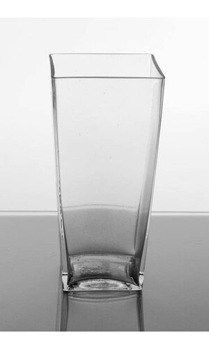 4" X 5" X 10" TAPERED SQUARE VASE CLEAR