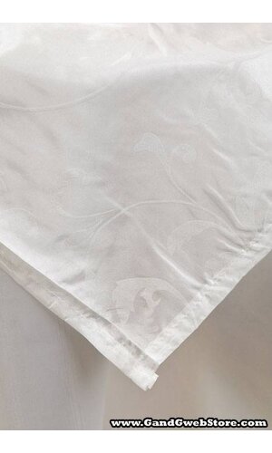 54" X 108" PRINTED SATIN TABLE COVER WHITE