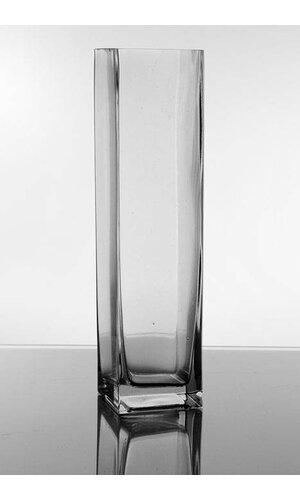 3" X 3" X 12" SQUARE VASE CLEAR