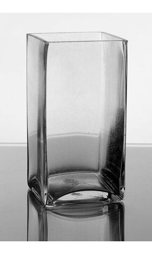 3" X 3" X 6" SQUARE VASE CLEAR